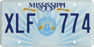 MS license plate XLF774