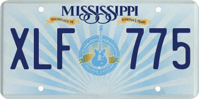 MS license plate XLF775