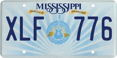 MS license plate XLF776