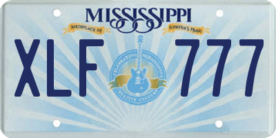 MS license plate XLF777