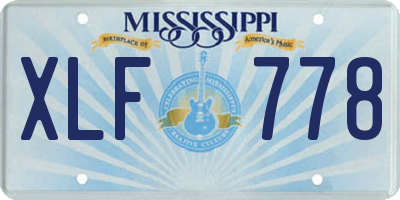 MS license plate XLF778