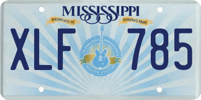 MS license plate XLF785