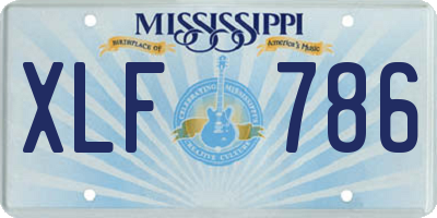 MS license plate XLF786