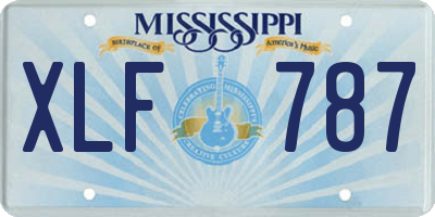 MS license plate XLF787
