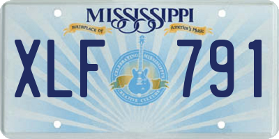MS license plate XLF791