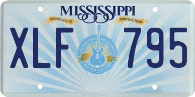 MS license plate XLF795