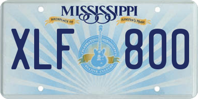 MS license plate XLF800
