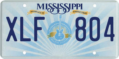 MS license plate XLF804