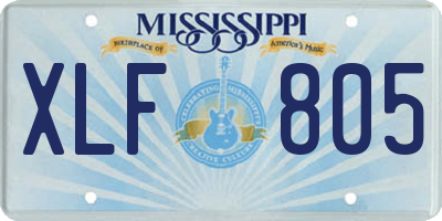 MS license plate XLF805