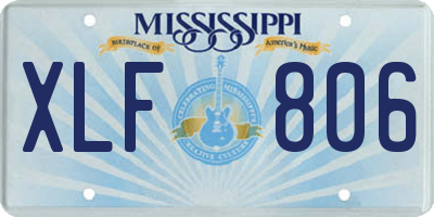 MS license plate XLF806