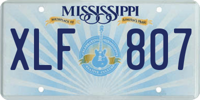 MS license plate XLF807