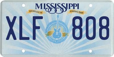 MS license plate XLF808