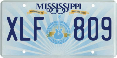 MS license plate XLF809