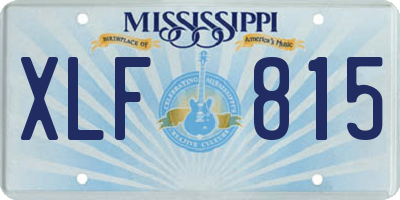 MS license plate XLF815