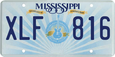 MS license plate XLF816