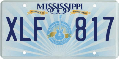 MS license plate XLF817