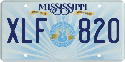 MS license plate XLF820