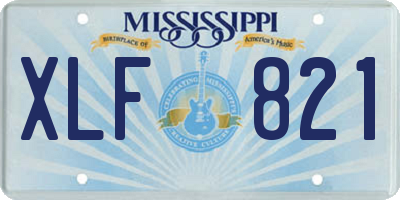 MS license plate XLF821