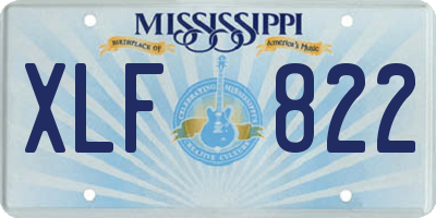 MS license plate XLF822