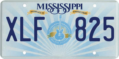 MS license plate XLF825