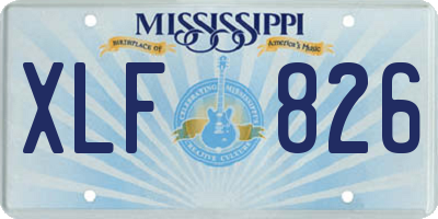 MS license plate XLF826