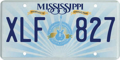 MS license plate XLF827