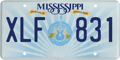 MS license plate XLF831