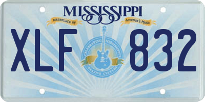 MS license plate XLF832