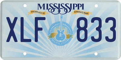 MS license plate XLF833