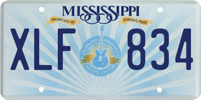 MS license plate XLF834