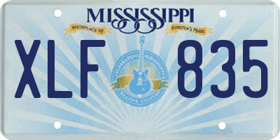 MS license plate XLF835
