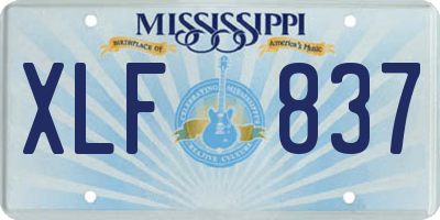 MS license plate XLF837