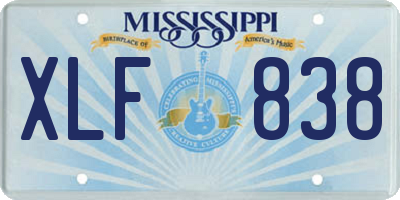 MS license plate XLF838