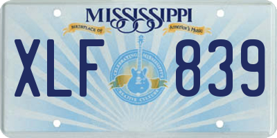 MS license plate XLF839