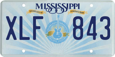 MS license plate XLF843