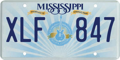 MS license plate XLF847