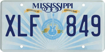 MS license plate XLF849