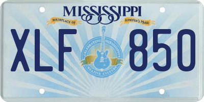 MS license plate XLF850