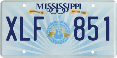MS license plate XLF851