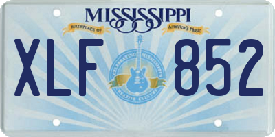 MS license plate XLF852