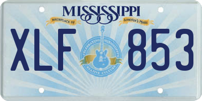 MS license plate XLF853