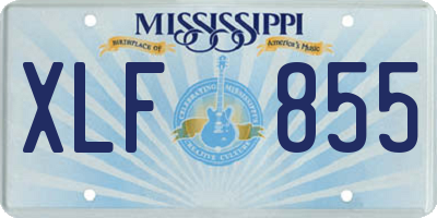 MS license plate XLF855