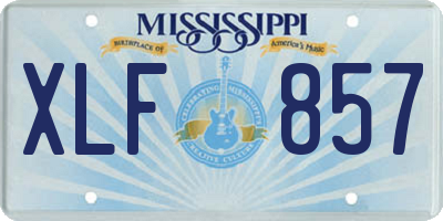 MS license plate XLF857