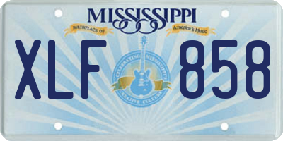 MS license plate XLF858