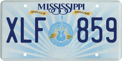 MS license plate XLF859