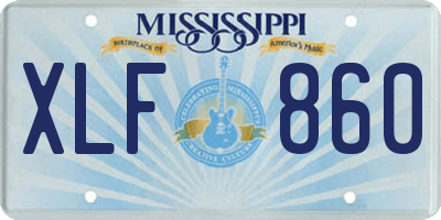 MS license plate XLF860