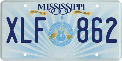MS license plate XLF862