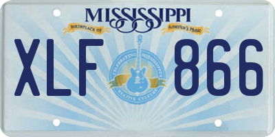 MS license plate XLF866