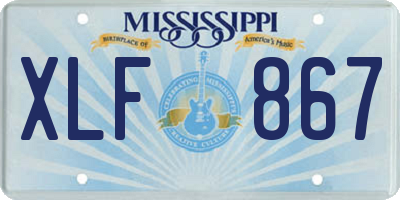 MS license plate XLF867