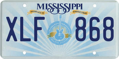 MS license plate XLF868
